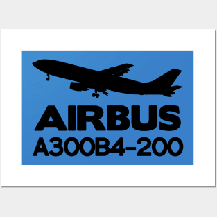 Airbus A300B4-200 Silhouette Print (Black) Posters and Art